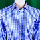Blue Gingham Check Formal Slim Dress Shirt Subtle Plaids Windmill Inner Lining New. Price: $19.99.