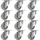12 All Steel Swivel Plate Caster Wheels Heavy Duty Gray (2" Metal- No Brake) New. Price: $32.99.