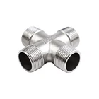 Beduan Cross 1/2" Male Cast Pipe Fitting, 4 Way Npt, Silver New. Price: $20.99.