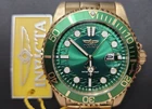 Invicta Pro Diver Men's Watch Quartz Gold, Green Tone 30027 Nib New. Price: $49.90.