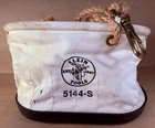 Klein Tools Usa - 5144S Bucket Bag, Canvas, Straight Wall, 15 Pockets Used. Price: $64.99.