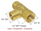 Joywayus Pipe Fitting Barstock Tee 3 1/2" Npt 1/2# X2 Female Brass New. Price: $14.99.