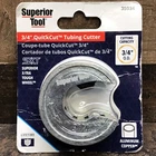 Superior Tool 35034 3/4 Inch O.d. Quickcut Tubing Cutter For Copper & Aluminum New. Price: $14.95.