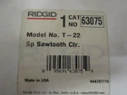 Ridgid 63075 T-22 3-INCH Spiral Sawtooth Cutter For Sectional Cable Tools New. Price: $59.99.
