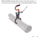 Ridgid 69982 Model 226 In-place Soil Pipe Cutter, 1-1/2" 6" Chain New. Price: $500.00.