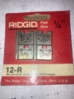 Unused Ridgid Pipe Die: 1/4 Npt # 37815 (6651) New. Price: $14.00.