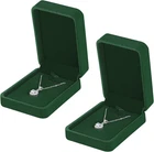 2 Pcs Velvet Necklace Pendant Gift For Womem(green) Holder Boxs, New. Price: $11.99.