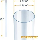 Powertec 70176V Clear Pvc Pipe 2-1/2" X 36" Long 1PK Rigid Plastic Tubing Dust New. Price: $24.91.